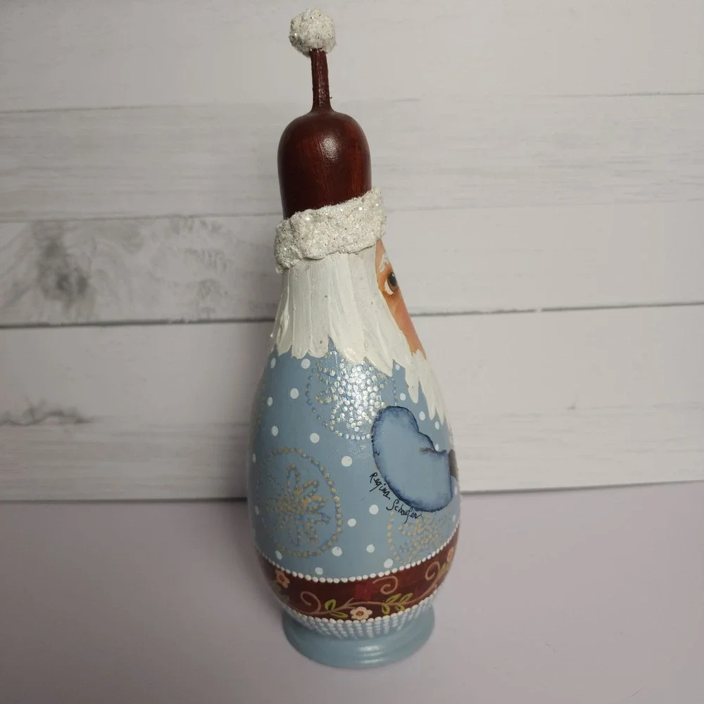 Handmade Gourd Santa‎ Claus Figurine Signed by Regina Schaefer